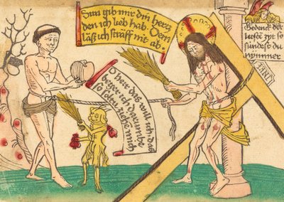Gesù che attira i fedeli al cuore, 1480-1490 da Unbekannt