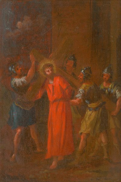 Gesù porta la croce. Studio per la Via Crucis II. da Unbekannt