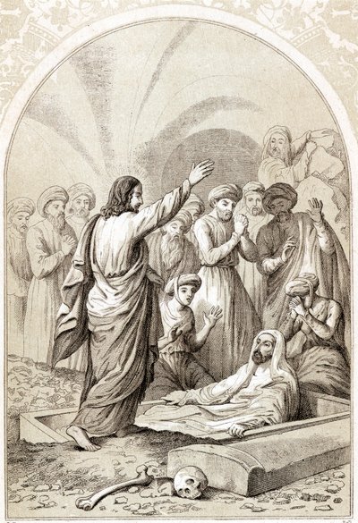 Gesù risuscita Lazzaro dalla tomba, c1880 da Unbekannt