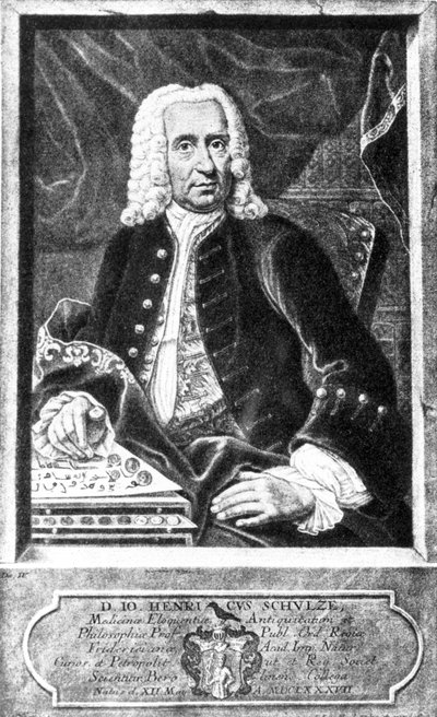 Johann Heinrich Schulze, anticipatore tedesco della fotografia, c 1710 da Unbekannt