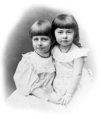 Johanne e Matilda Hertz, figlie di Heinrich ed Elizabeth Hertz, c. 1889 da Unbekannt