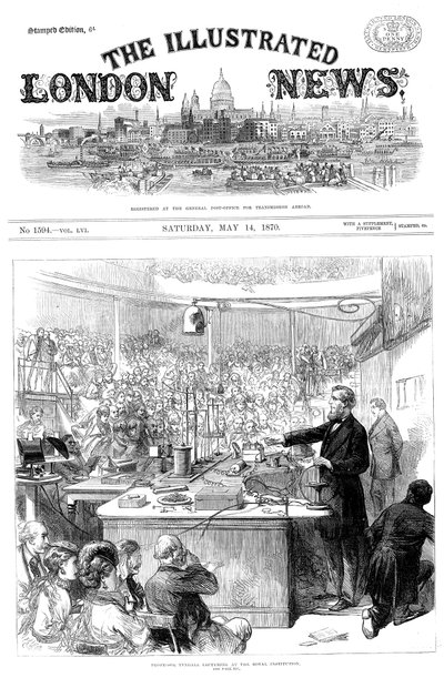 John Tyndall che tiene una lezione sull