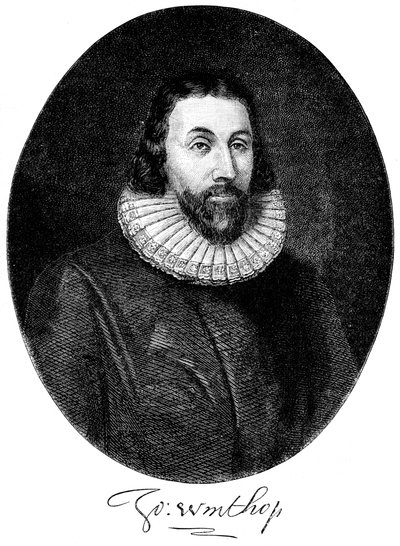 John Winthrop, colono puritano inglese in America, XVII secolo c1880 da Unbekannt