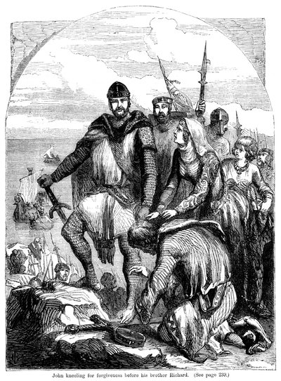 Giovanni in ginocchio per il perdono davanti a suo fratello Riccardo da Unbekannt
