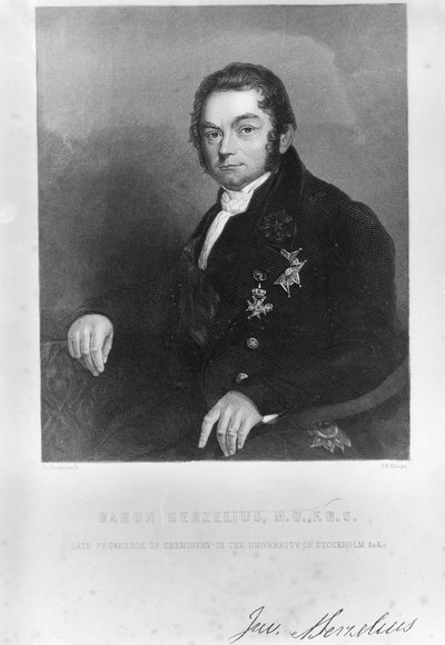 Jons Jacob Berzelius, chimico svedese, inizio XIX secolo da Unbekannt