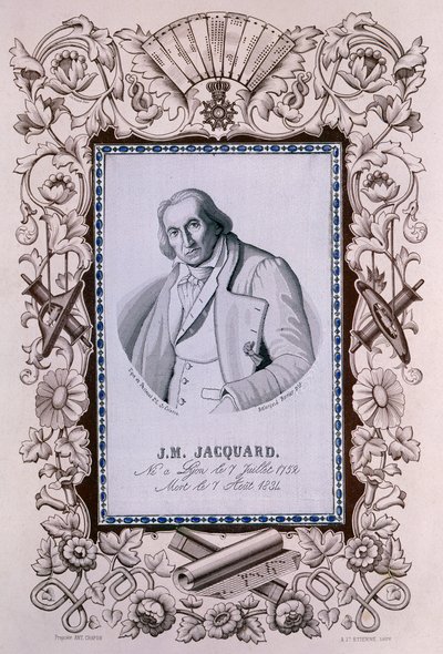 Joseph-Marie Jacquard, inventore del telaio Jacquard da Unbekannt