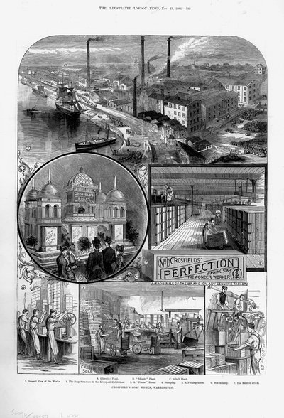 Fabbrica di sapone Joseph Crosfield & Sons a Bank Quarry, Warrington, Cheshire, 1886 da Unbekannt