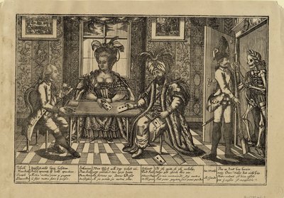 Giuseppe II, Caterina la Grande e il Sultano Abdul Hamid I che giocano a carte, c. 1780 da Unbekannt