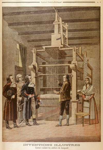 Joseph Marie Jacquard mostra il suo telaio a Lazare Carnot, Lione, Francia, 1801 da Unbekannt