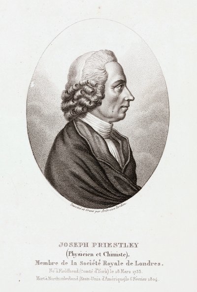 Joseph Priestley, teologo e chimico anglo-americano, c 1780 da Unbekannt