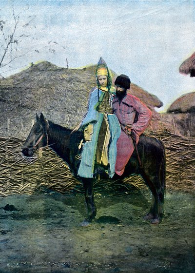 Coppia Kabardin in viaggio, c1890 da Unbekannt