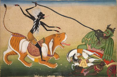 Kali che attacca Nisumbha, c. 1740 da Unbekannt