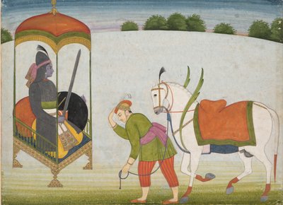 Kalki Avatar, la Futura Incarnazione di Vishnu: Pagina da un Manoscritto Disperso da Unbekannt
