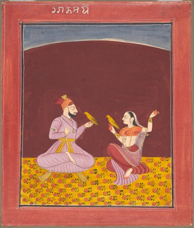 Kamod Raga della famiglia Dipak Raga, pagina da una serie Ragamala, c. 1750 da Unbekannt