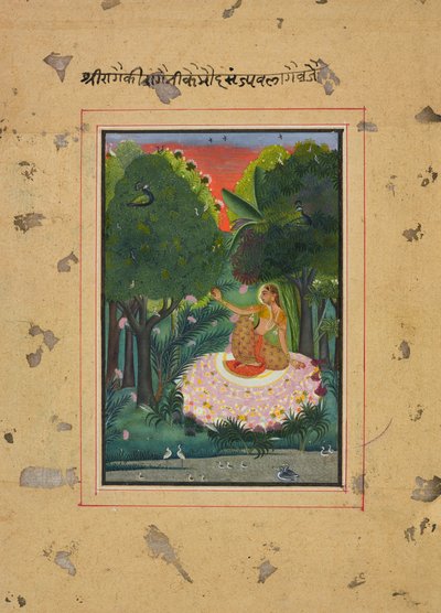 Kamod Ragini, foglio da un Ragamala da Unbekannt