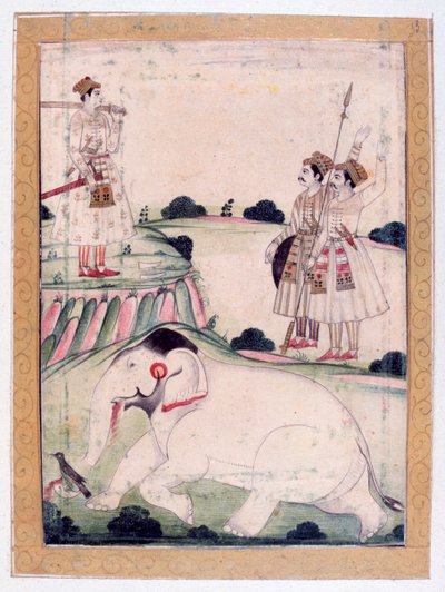 Kanada Ragini, Album Ragamala, Scuola del Rajasthan, XIX secolo da Unbekannt