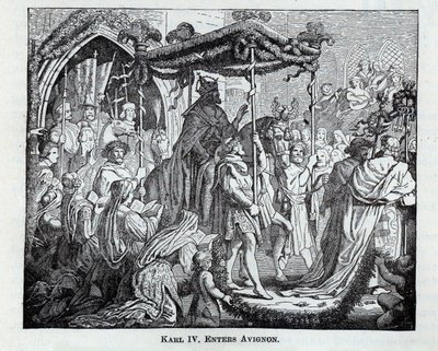 Carlo IV entra ad Avignone da Unbekannt