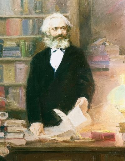 Karl Marx nel suo studio, c1875 da Unbekannt