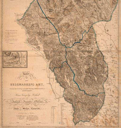 Mappa della contea di Hedmark (inclusi Skreya e Helg-Øen) da Unbekannt