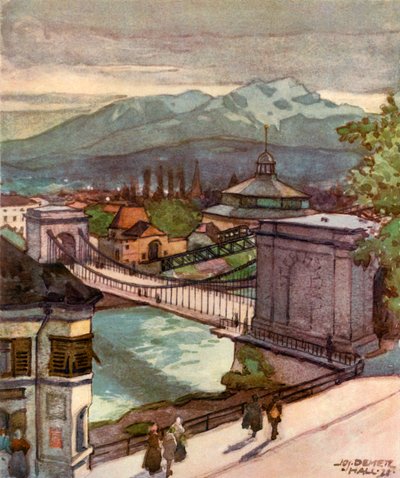 Kettenbrücke, Ponte a catena, c1929 da Unbekannt