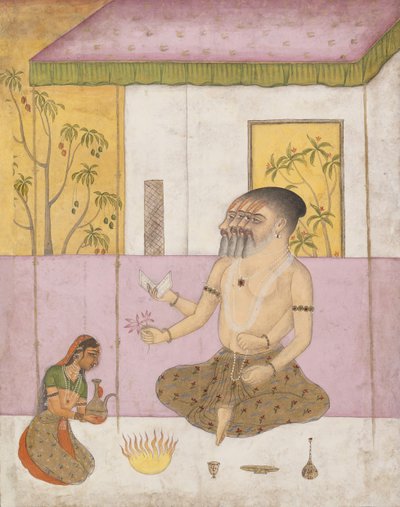 Khambhavati Ragini: Foglio da una serie di ragamala Ghirlanda di Modi Musicali, ca. 1675 da Unbekannt