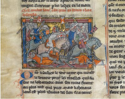 Re Artù combatte i Sassoni dal Graal di Rochefoucauld da Unbekannt