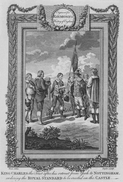 Re Carlo I dopo la sua ritirata da York a Nottingham, c1787 da Unbekannt