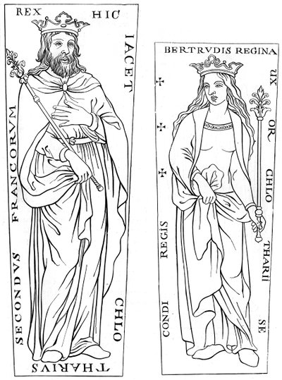 Re Clotario II 584-629 e Bertude 575-604 da Unbekannt