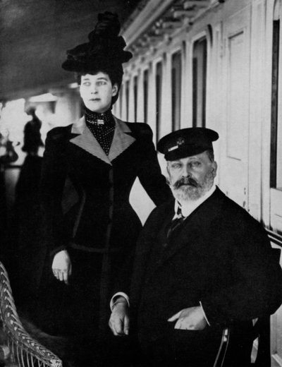 Re Edoardo VII e la Regina Alessandra a Cowes, Isola di Wight, agosto 1909 da Unbekannt