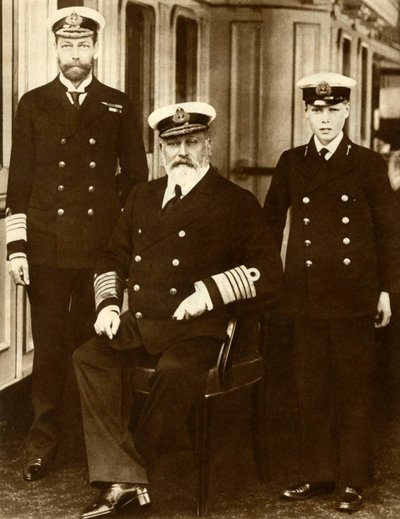 Re Edoardo VII con suo figlio Giorgio, Principe di Galles, e il nipote Principe Edoardo da Unbekannt