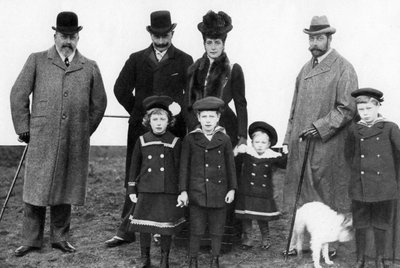 Re Edoardo, il Kaiser, la Regina Alessandra e il Re Giorgio, c1903 1935 da Unbekannt