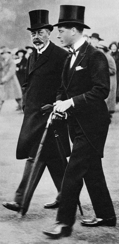 Re Giorgio V e suo figlio, il principe Edoardo, duca di Windsor, anni 1930 da Unbekannt