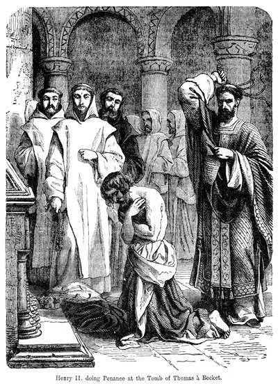 Re Enrico II che fa penitenza sulla tomba di Thomas a Becket, Cattedrale di Canterbury da Unbekannt