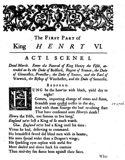 Re Enrico VI. Atto 1. Scena 1, c1723, 1946 da Unbekannt