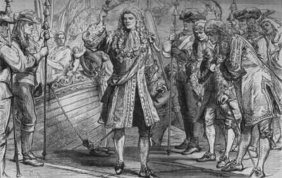 Re Giacomo II. Sbarco a Kinsale, 12 marzo 1689, c1880 da Unbekannt