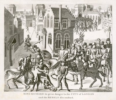 Re Riccardo II che affronta i ribelli, Rivolta dei contadini, Londra, 1381 XIX secolo da Unbekannt