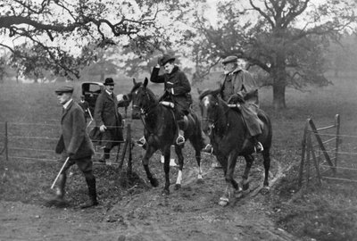 Re Edoardo VII del Regno Unito e Manuele II del Portogallo a caccia, 1909 da Unbekannt