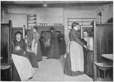 Cucina in una casa di alloggio per donne sole, Spitalfields, Londra da Unbekannt