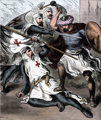 Cavalieri templari sul campo di battaglia, c1910 da Unbekannt