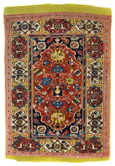 Tappeto annodato in lana, c1600 da Unbekannt