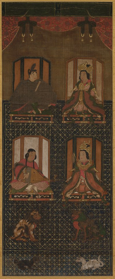 Mandala di Koya Myojin delle Quattro Divinità del Monte Koya, XVI secolo da Unbekannt