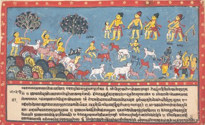 Krishna, Balarama e i mandriani... da un Bhagavata Purana disperso..., 1800-1825 da Unbekannt