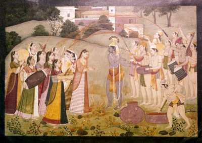 Krishna che celebra il Festival di Primavera di Holi da Unbekannt