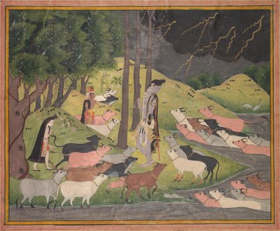 Krishna che chiama le mucche, c. 1780-1790 da Unbekannt