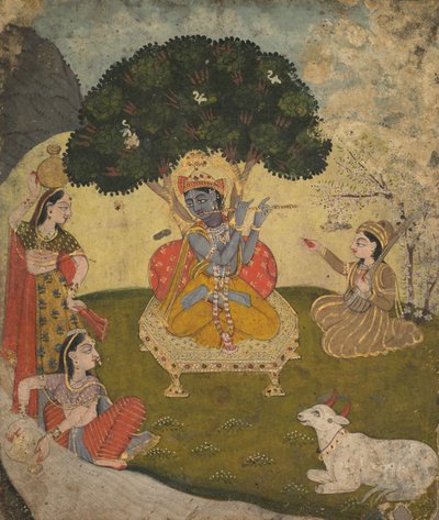 Krishna e Gopi, metà 1800 da Unbekannt