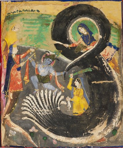 Krishna e il naga Kaliya, XIX secolo da Unbekannt