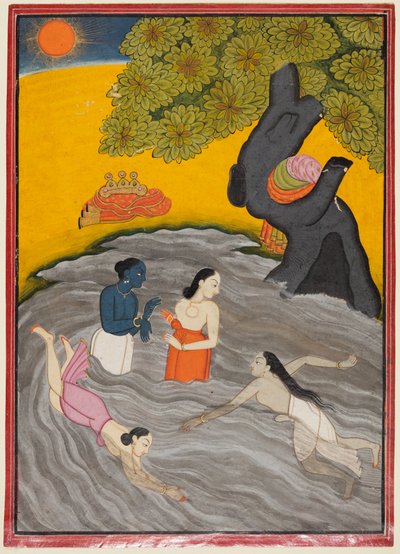 Krishna che gioca con le Gopi nel Jumna da Unbekannt