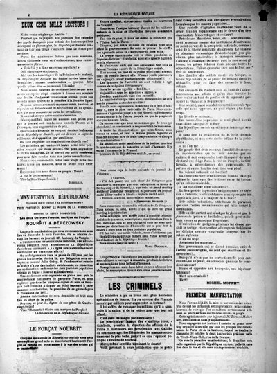 La Republique Sociale, giornale del 13 ottobre 1881 da Unbekannt