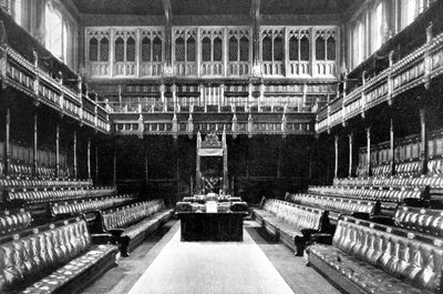 Griglia delle Signore sopra la Galleria dei Reporter, Camera dei Comuni, Westminster, Londra da Unbekannt