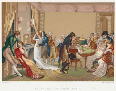 Signore e signori che giocano a La Bouillotte, Francia, c1804-1814 da Unbekannt